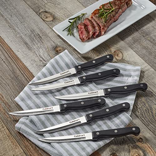 6-Piece Stainless Steel Steak Knife Set, 4.5-Inch Forged Blades