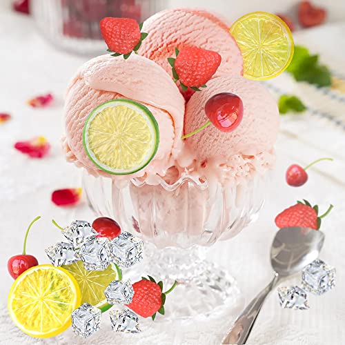 70 Pcs Artificial Fruit and Ice Cube Set for DIY Decor