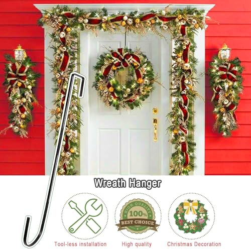 12-Inch Metal Over the Door Wreath Hangers - 2 Pack Non-Scratch Hooks