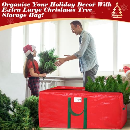 BlessedSeason 9 Ft Christmas Tree Storage Bag with Tinsel Garland Bags Waterproof Durable Handles