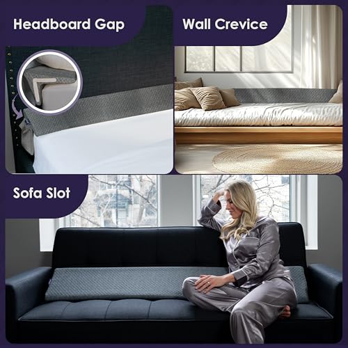 4-in-1 Bed Wedge Pillow for Headboard Gap Up to 7"