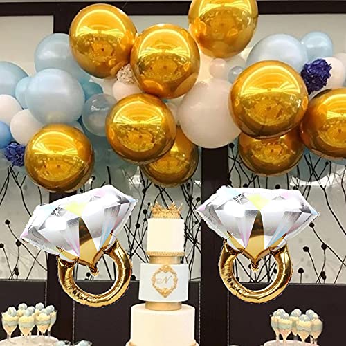 2Pcs 26-Inch Diamond Ring Aluminum Foil Balloons for Wedding Parties