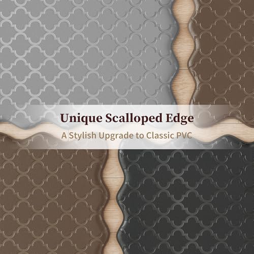 Anti-Fatigue Kitchen Floor Mats (2-Piece Set) - Scalloped Waterproof Rugs