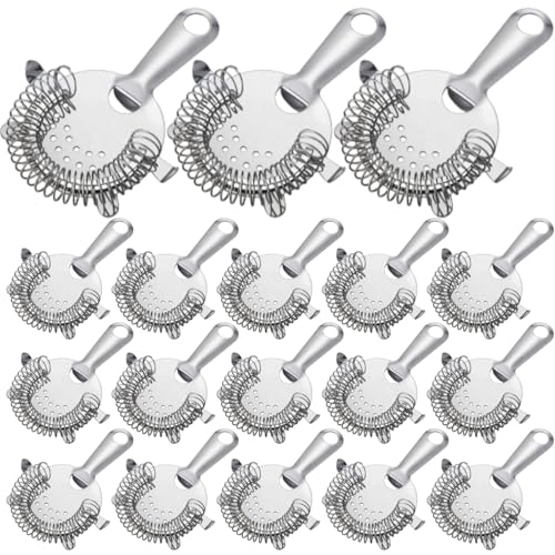 16 Pack Stainless Steel Cocktail Strainers 6 Inches Bar Tool for Bartenders & Mixologists