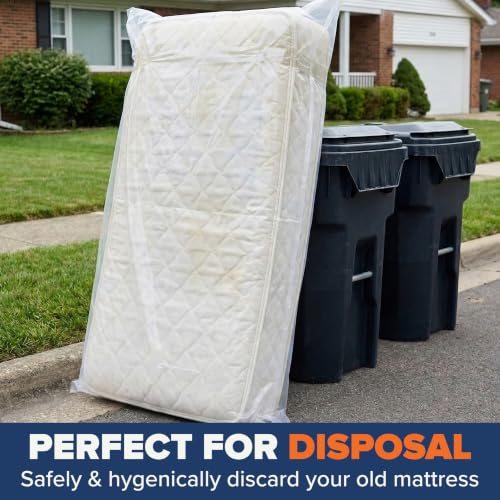 King & Queen Mattress Bag for Moving & Storage - 14 Inch Deep Plastic Cover