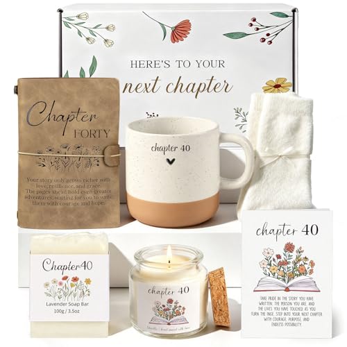 Giftota 40th Birthday Gifts for Women - Chapter 40 Celebration Set, Unique 40 Year Old Gift for Her