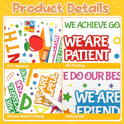Back to School Window Clings - 96 Colorful Motivational Decals