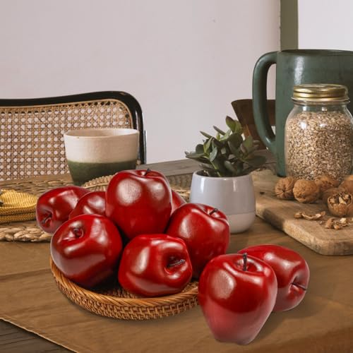 Artificial Red Apples - Foam Decorative Fruits (6 Pcs)