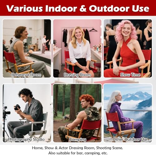 Director's Chair Replacement Canvas Set - Red Cotton Seat & Back Cover