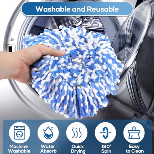 Microfiber Spin Mop Replacement Heads for 2-Tank System - 4 Pack