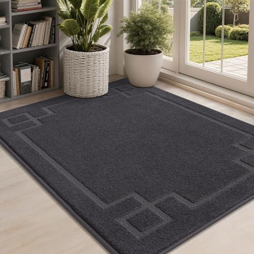 Non-Slip Indoor Door Mat 32" x 48" - Washable Absorbent Entryway Rug