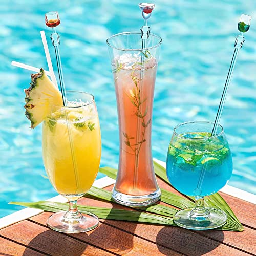 Acrylic Cocktail Stirrer Sticks Pack of 10 - Reusable Colorful Bar Mixing Spoons