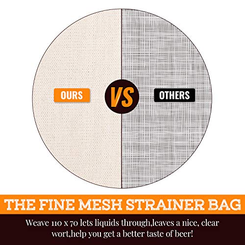 Cotton Brew Bag 26x22 Inch 2 Pack, Unbleached Reusable Straining Bag with Drawstring for Homebrewing and Fruit Wine Making