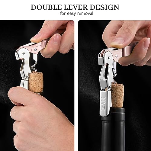 HYZ 2-Pack Pink Waiter Corkscrew Wine Opener with Foil Cutter & Bottle Opener