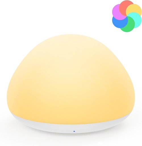 JolyWell Baby Night Light - Soft Silicone Tap Control Lamp with 8 Color Changing Options | Rechargeable & Dimmable