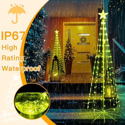 Ollny Multicolor 6FT LED Christmas Tree Lights 34 Modes Waterproof Outdoor String with Remote