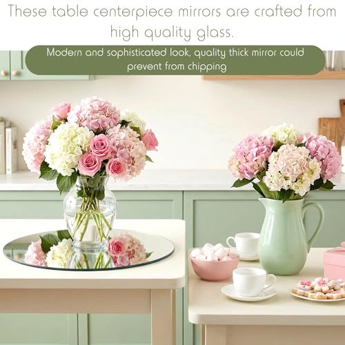 36-Pack 12-Inch Round Mirror Centerpieces for Weddings and Party Decor