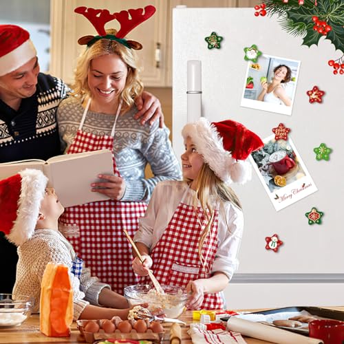 Morcart Xmas 1375 Star Christmas Refrigerator Magnets 30PCS Holiday Decor