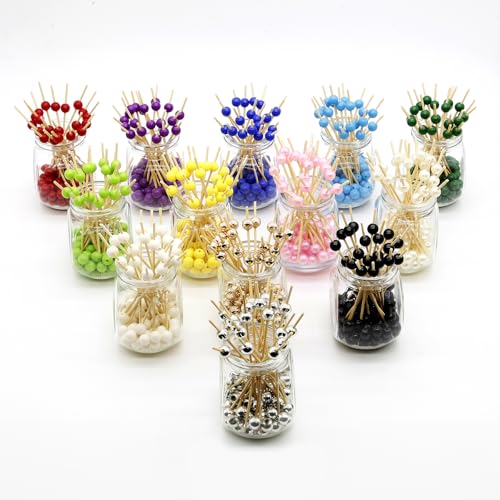 Minisland MSL150-Gold Pearl Cocktail Picks 4.7 Inches for Appetizers & Garnishes