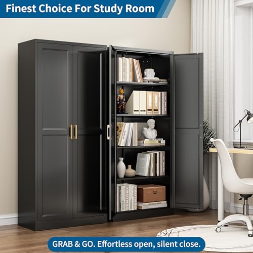 71" Tall Metal Storage Cabinet, Heavy Duty Pantry Cupboard with 4 Adjustable Shelves