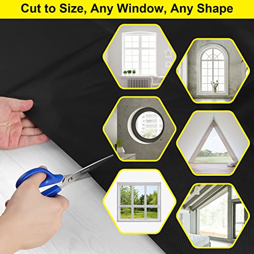100% Blackout Curtains, 57" x 118" Portable Window Cover - No Drill