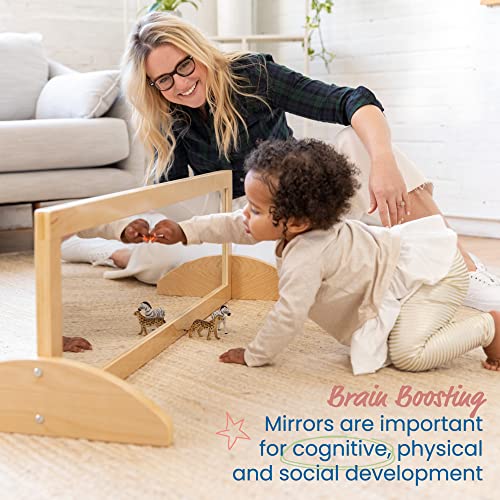 Wooden Double-Sided Bi-Directional Mirror for Kids Playroom