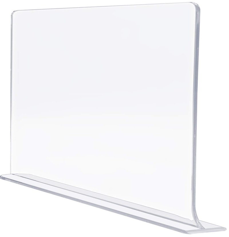 Sorbus Acrylic Adhesive Shelf Divider Organizers, w/Self Adhesive Tape, Great for Closet Organization, Clothes, Linens, Purse Separators, Kitchen Cabinets, Bedroom, 6-Pack, Clear (11x1x8)