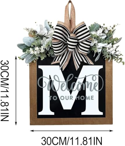 Personalized Monogram Eucalyptus Front Door Wreath for All Seasons