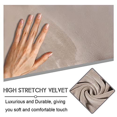 Velvet 4-Piece Recliner Cover for Single Seat Recliners - Taupe