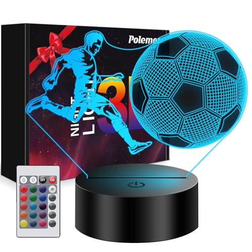 3D Soccer Night Light - LED Illusion Lamp for Kids Bedroom Decor