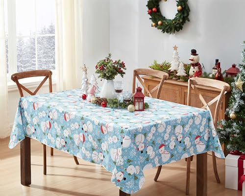 Newbridge Let It Snow Blue Christmas 60 x 120 Rectangle Vinyl