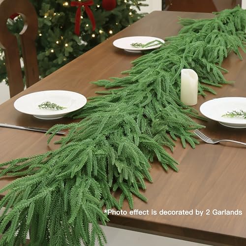 6FT 2PCS Norfolk Pine Garland Real Touch Christmas Decor - Senjie