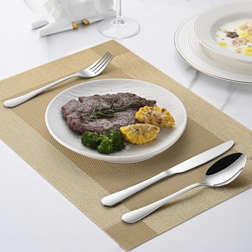 8-Piece Stainless Steel Dinner Spoon Set, 7.3-Inch Mirror Polished Spoons