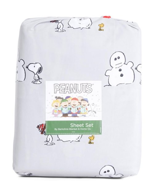 Berkshire Blanket & Home Co. Christmas Snoopy Peanuts Full Size Sheet Set (Flat, Fitted, Pillowcases)