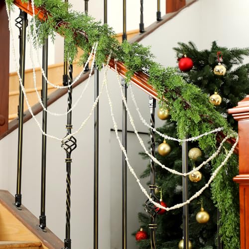 10ft Pearl Garland for Christmas Tree Decor Faux Pearl Strand Holiday Wreaths