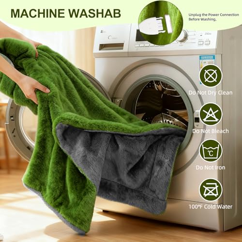 Electric Heated Throw Blanket, 50" x 60" Soft Flannel with 12 Heat Settings
