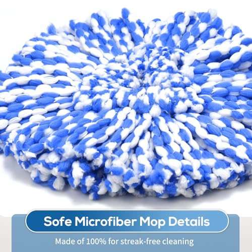 Microfiber Spin Mop Replacement Heads for 2-Tank System - 4 Pack