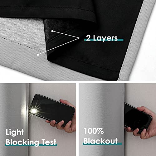 100% Blackout Curtains 2-Panel Set - Thermal Grommet Window Drapes (42 x 63 in)