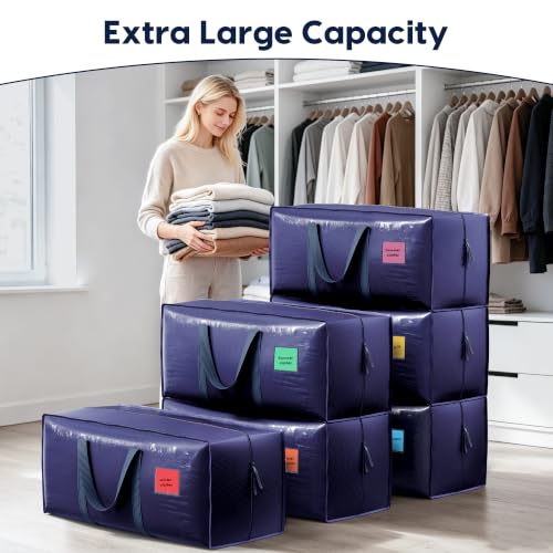 RMOHRO 6 Pack Heavy Duty Moving Bags with Side Zipper and 93L Capacity