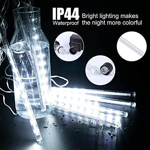 Brightown Outdoor Christmas Icicle Lights White 360 LED, 16 Inch, 10 Tubes