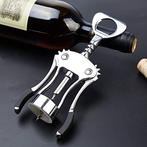 Ilyever Black Wing Corkscrew with Bottle Stopper - Premium Wine Opener & Bottle Opener