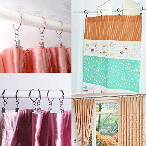 120-Pack Stainless Steel Hook Clips for Curtains, Photos, and String Lights