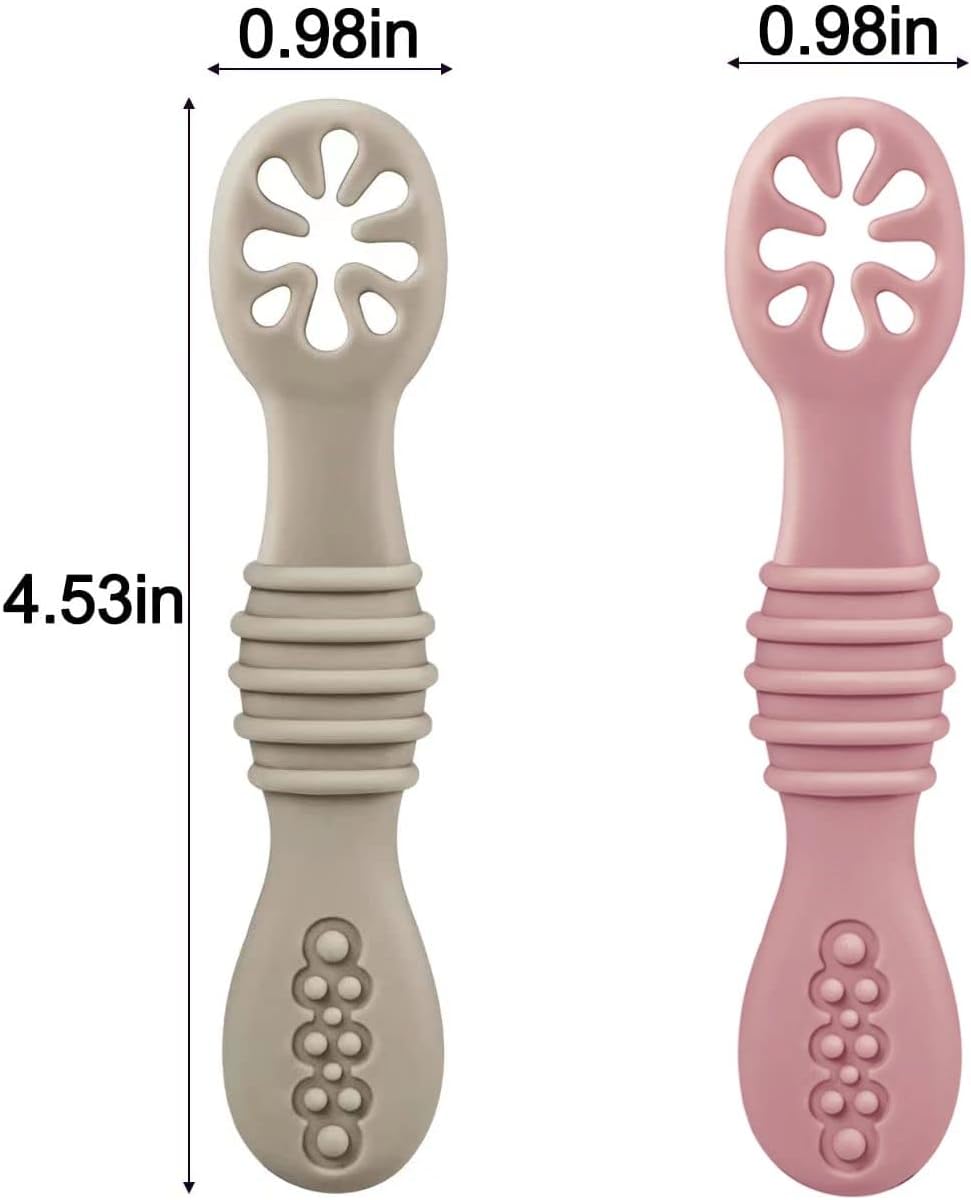 PandaEar Silicone Baby Feeding Spoon Set - 7 Pack for Baby Led Weaning | Toddler Essentials