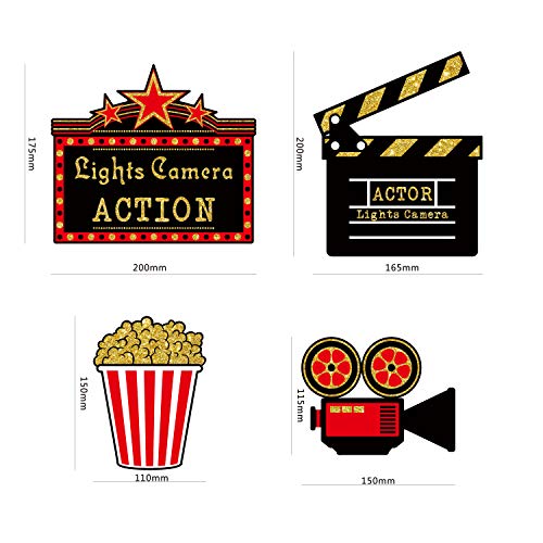 32-Piece Movie Night Party Table Toppers - Red Carpet Theme Decorations