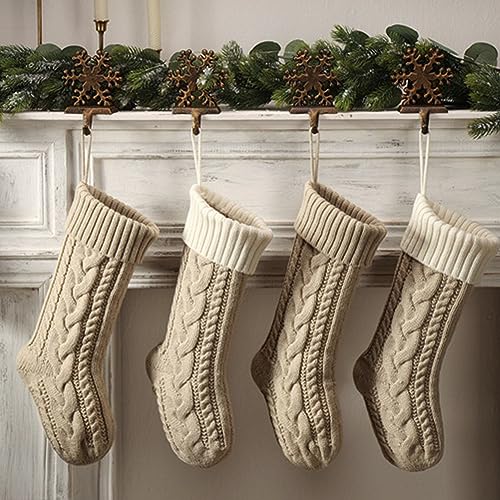 18-Inch Knitted Christmas Stocking, Large Holiday Fireplace Hanging Decoration