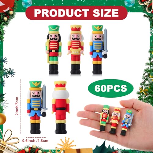 Chunful 60 Pcs Mini Nutcracker Figurines Christmas Party Favors Holiday Decor