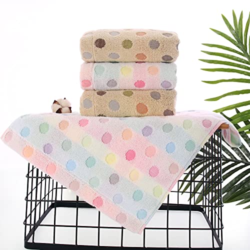 Soft Cotton Hand Towels - 2-Piece Set, Absorbent Polka Dot Bathroom Towels