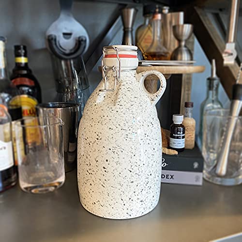84oz Ceramic Growler with Swing Top Lid for Beer, Kombucha, and Home Brewing
