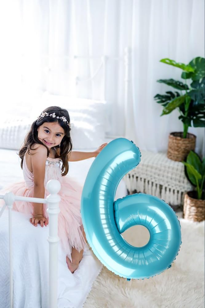 Pastel Blue 40 Inch Number 8 Balloon - Perfect for 8th Birthday Parties & Celebrations