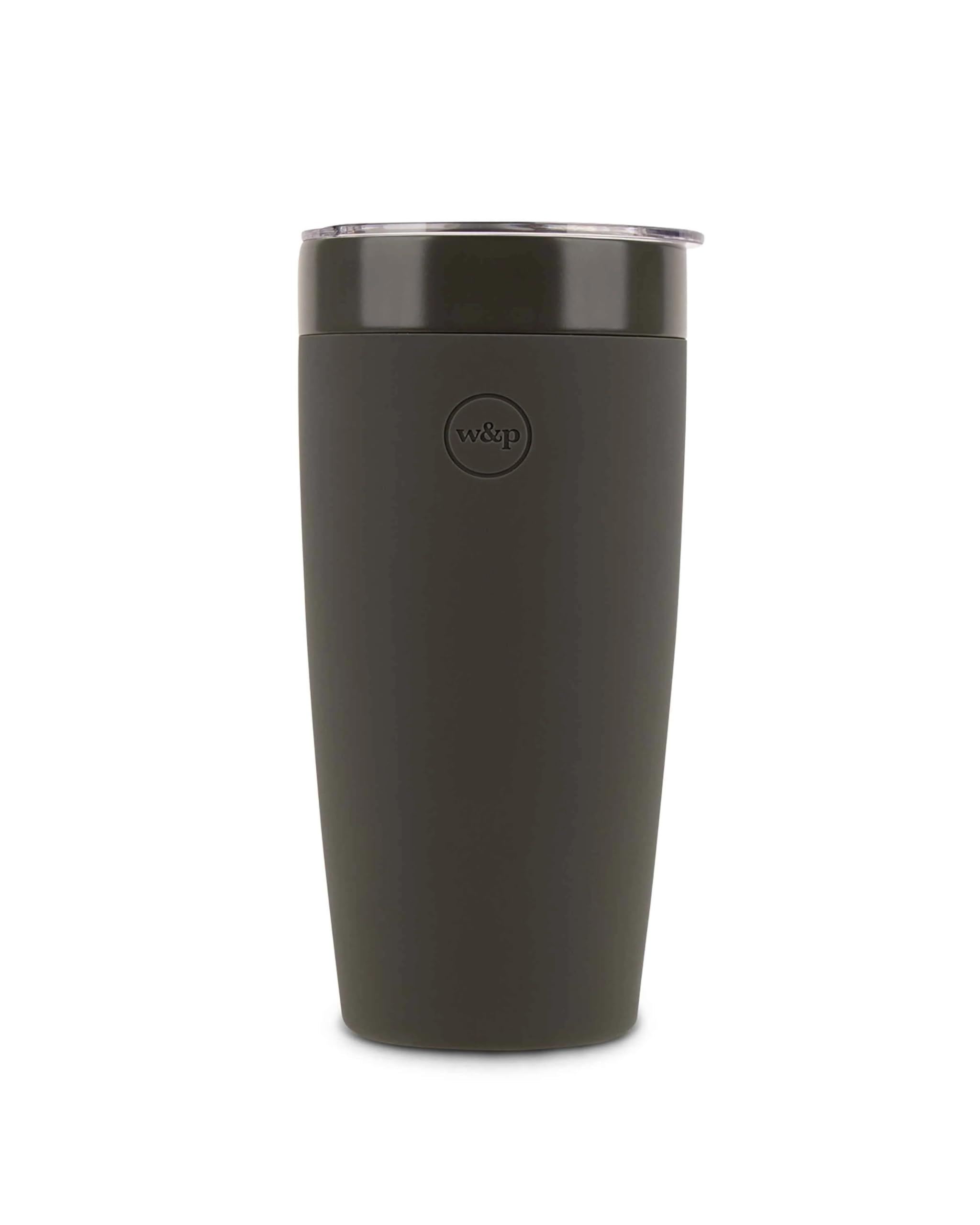 W&P Porter Insulated Tumbler 20 oz | No Metallic Aftertaste Ceramic Coated for Water, Coffee, & Tea | Wide Mouth Vacuum Insulated | Dishwasher Safe, Charcoal (Tone on Tone)